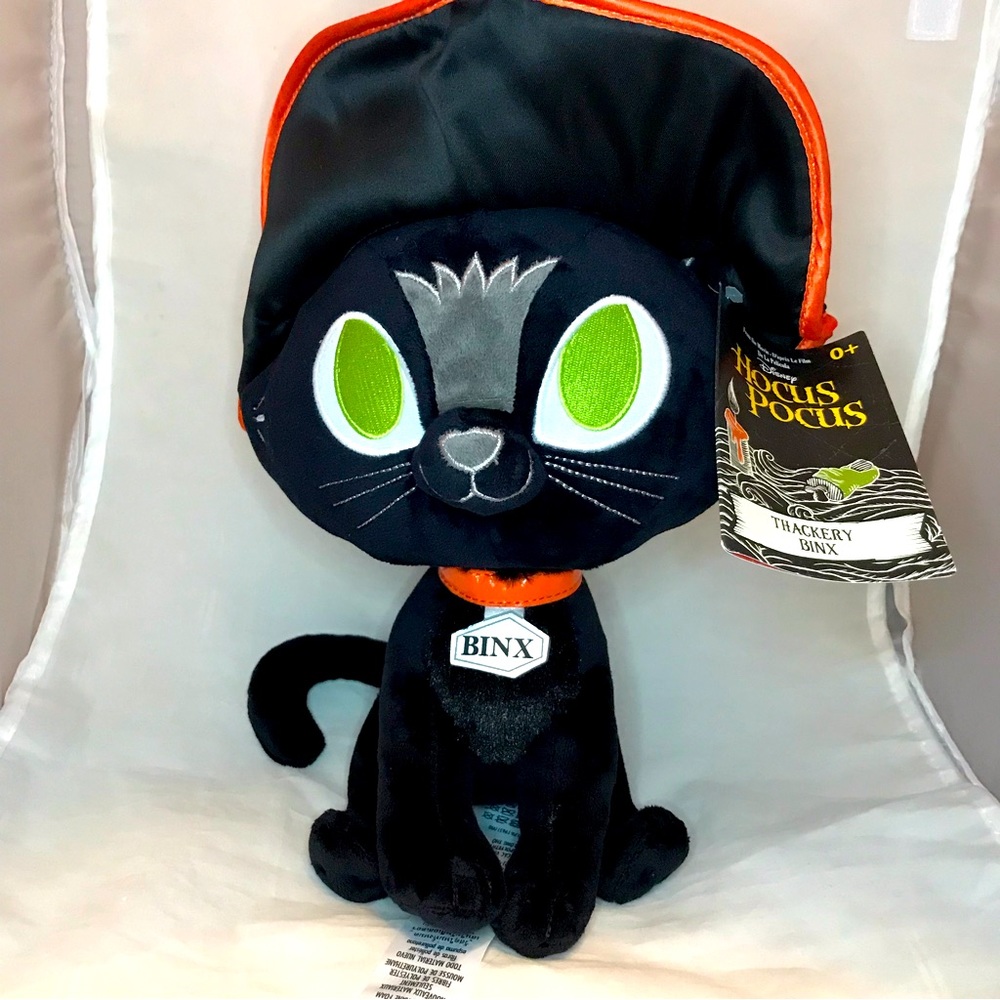 Disney Store Thackery Binx Black Cat with Hat Hocus Pocus Plush Toy NEW